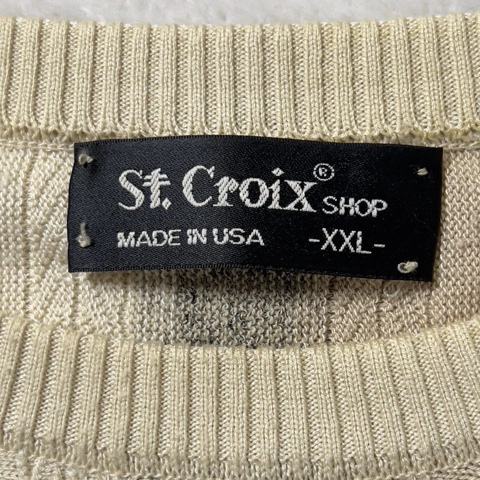 Vintage St Croix Pullover Crewneck Sweater Mens Sz 2XL Cosby Style Oldmoney - Image 4 of 4