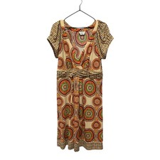 Eci Boho Artsy Floral Orange Dress Size Large
