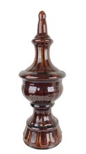 Vintage Decorative Collectible Brown Glazed Ceramic Finial 16" Tall