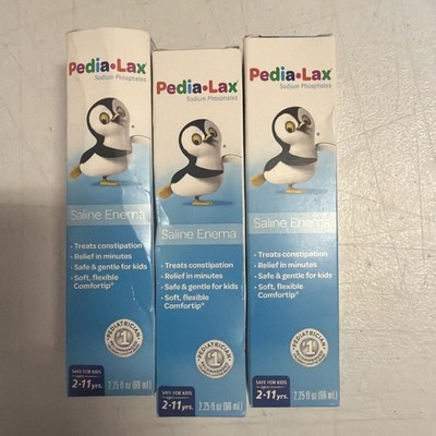 3 Pedia Lax Laxative Saline Enema Kids 2-11 Years 2.25 Fl Oz EXP 07/2028