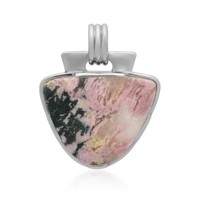 Cavill Sulawesi Rhodonit AnhäNger 11Ct Trilliant Cabochon 925 Silber Platin