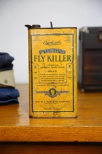 Vintage Rawleighs Fly insect moth roach ant tin metal can bug exterminator Empty