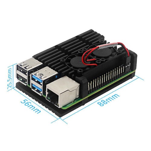 Gehäuse aus mit doppeltem Lüfter für Raspberry Pi 4 Modell B 4B - Bild 4 von 14