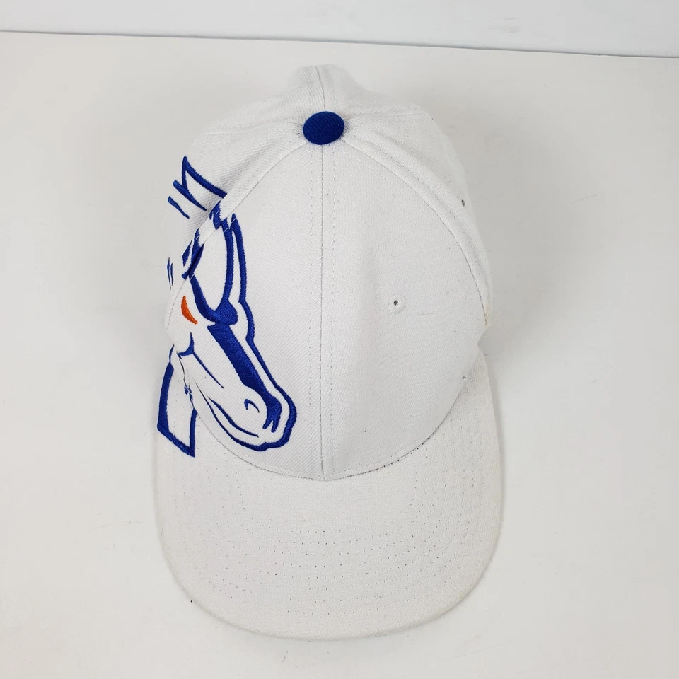 Zephyr NCAA Boise State University Broncos Adult Sz M/L White Blue Stretch Hat - Image 4 of 4