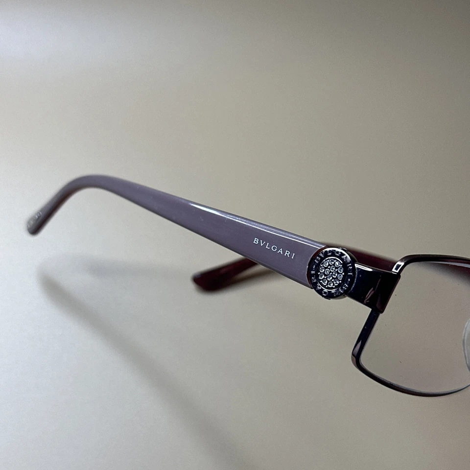 Bvlgari Eyeglasses 2045-B 176 Silver Purple Rectangular Frame Italy 53-16 130 - Image 4 of 4
