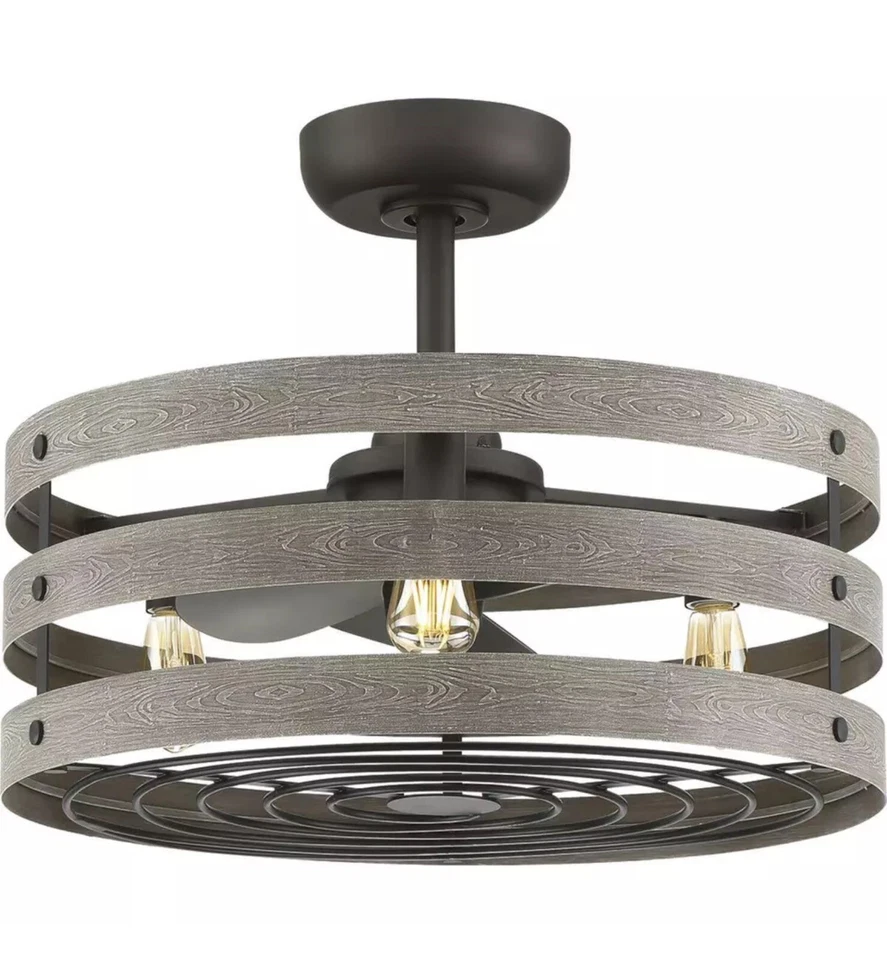 Progress Lighting 24" 3 Blade Indoor Fixture. Graphite. P250012-143-22. RM5 - Image 2 of 4