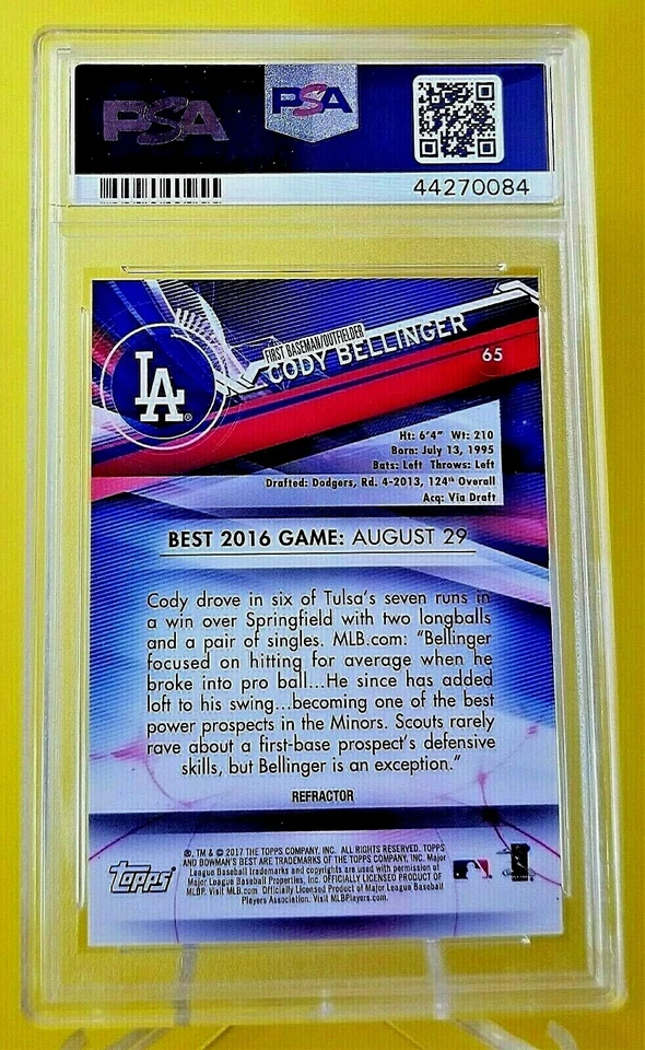 CODY BELLINGER RC (PSA 10) ~ 2017 Bowman's Best Atomic Refractor FREE SHIPPING! - Image 2 of 4