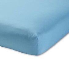 Tender Kisses Baby Fitted Solid Blue Crib Sheet