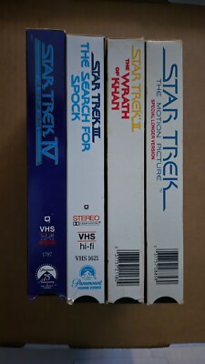 4 Original STAR TREK Movies VHS