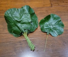 24 -3" VTG UNUSED EMBOSSED GERANIUM LEAVES ON WIRE MILLINERY FLOWER CRAFTS