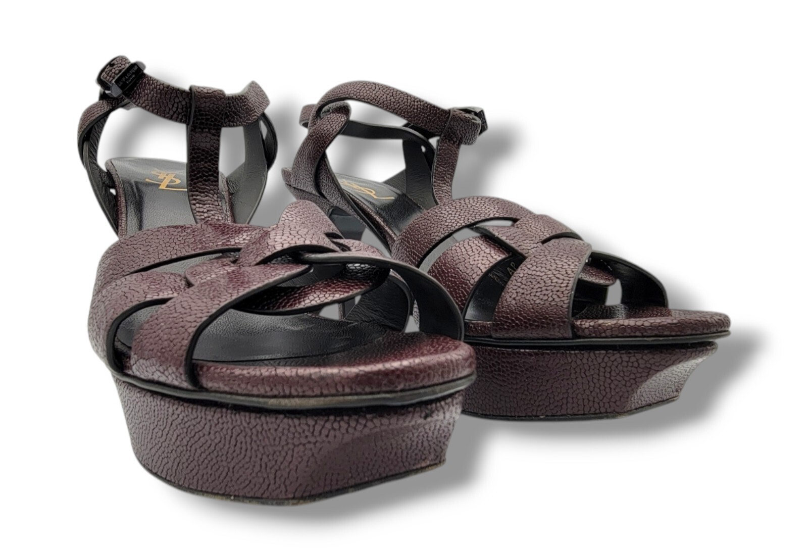 Saint Laurent cinturino alla caviglia omaggio in pelle bordeaux DONNA taglia: 9 5 Usa EUR 40