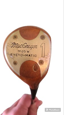 Vintage MacGregor Tourney Eye-O-Matic M65W Persimmon 1 Wood Steel