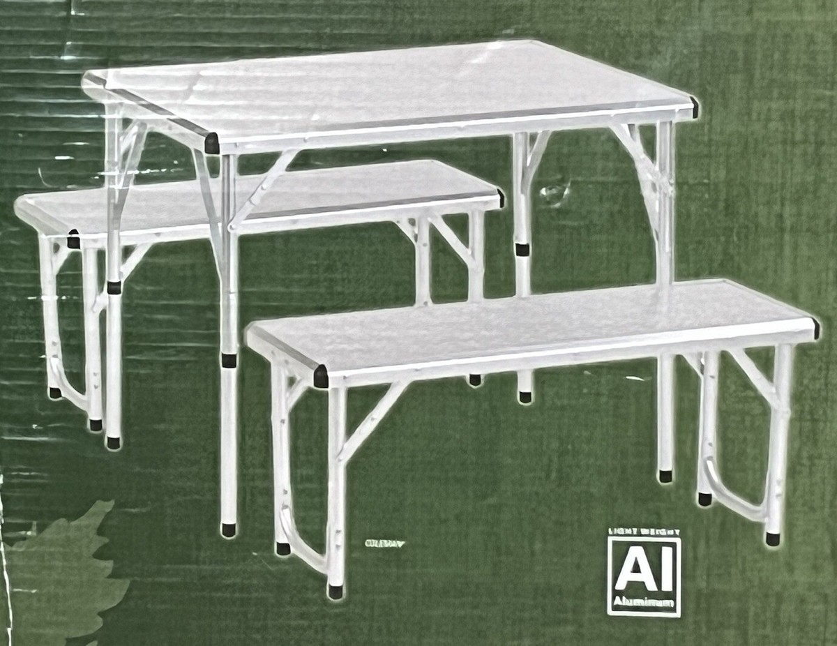 Coleman Outdoor Camping Pack Away Table & 2 Benches Suitcase Coleman Outdoor Camping Pack Away Table & 2 Benches Suitcase