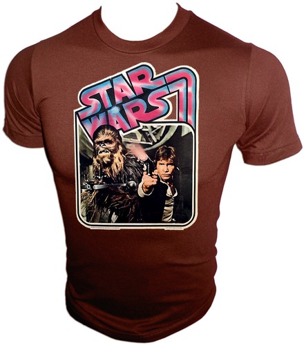 VTG 70s Orig HAN SOLO CHEWBACCA Classic STAR WARS Kenner 12 back UNUSED t-shirt - 第 1/1 張圖片