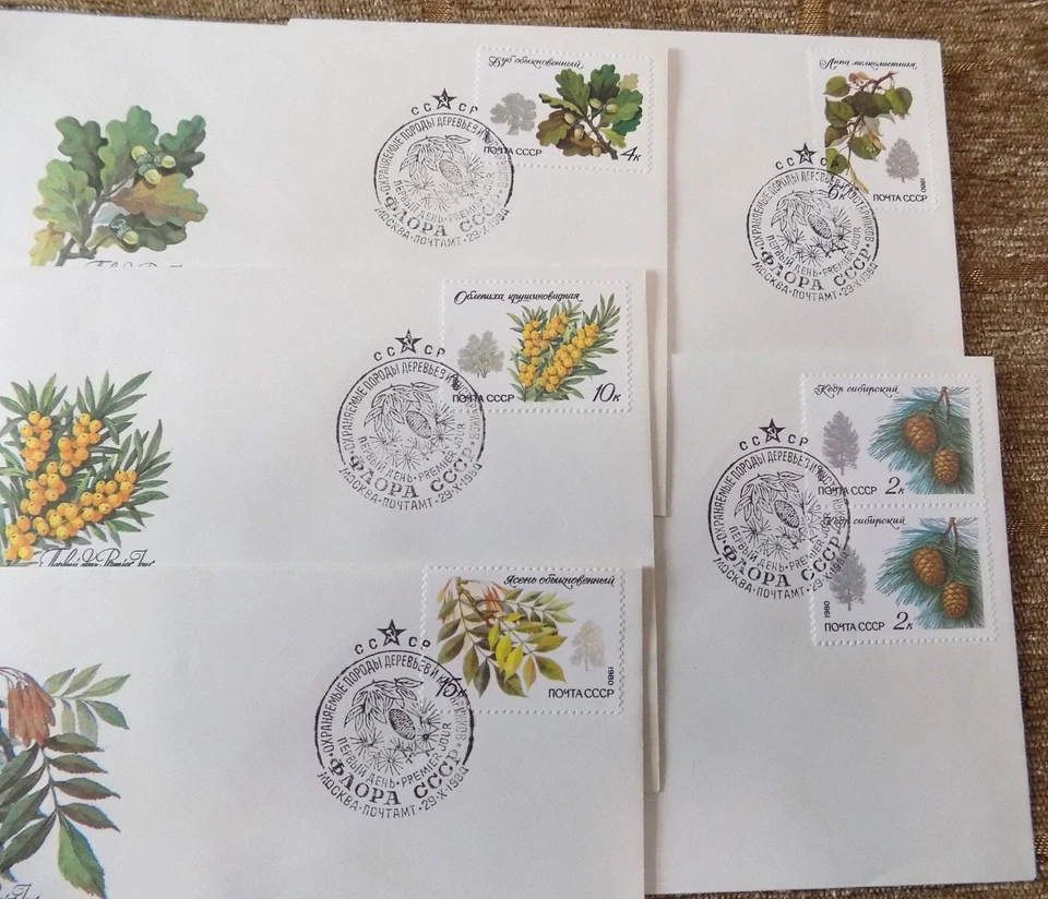 Antiguo Sobre Estampado Vintage Primer Día Emisión FDC Flora Soviética URSS Sello Ruso Foto 2 de 4