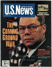Gen Colin Powell signed U.S. News & World Report Full Magazine 2/4/1991- Beckett