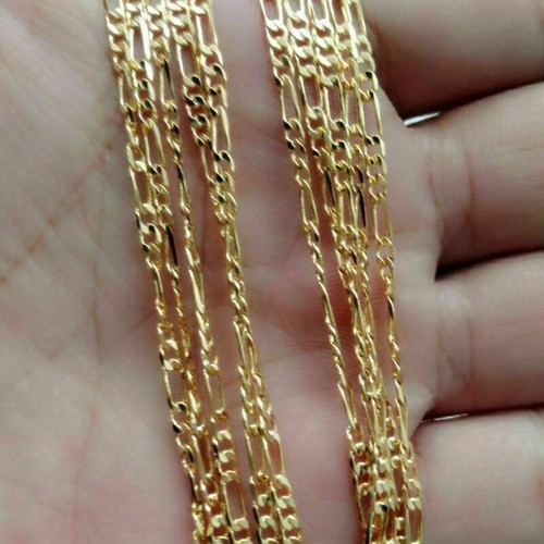 Collana Catena 2MM Oro Giallo 18k Riempita Torsione Maglia Gioielli Matrimonio 16-30"-1PZ - Foto 6 di 8