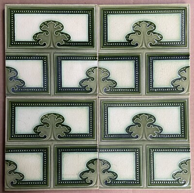 4 ALFRED MEAKIN - ANTIQUE ART NOUVEAU MAJOLICA TILES c1900 | eBay