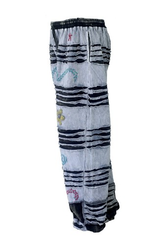 KRAWATTE FÄRBEMITTEL Stein gewaschen Freizeit gestreifte Hose Hippie Boho Hose Festival Kampf S6 - Bild 4 von 5