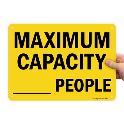 10 x 14 inch “Maximum Capacity ….. People” Write-On Sign Digital ...