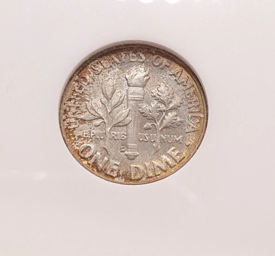 Uniquely Toned 1957 D Roosevelt Dime 10c - NGC MS 67 - UNC - Uncirculated - Image 4 of 4