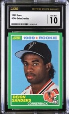 1989 Score Football #246 Deion Sanders Falcons RC Rookie HOF CSG 10 GEM MINT