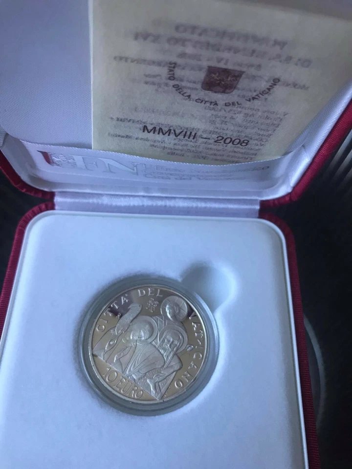 VATICAN 10 EUROS PROOF COIN 2008 BENEDICT XVI IN CASE UNCIRCULATED - Image 2 of 3