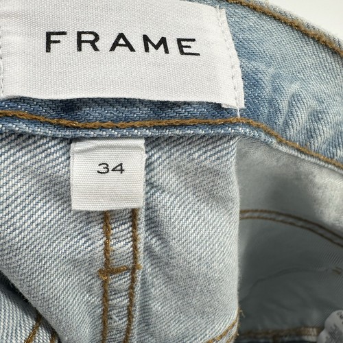 Jeans Frame Le Jane Crop vita alta gamba dritta Ignite lavaggio chiaro orlo grezzo taglia 34 - Foto 7 di 7