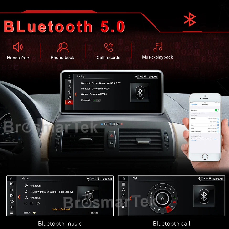 10,25'' Android 14 Autoradio 8-Core CarPlay 4G iDrive für BMW X3 E83 2005-2012 - Bild 4 von 4