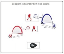 2 reti porta calcio calcetto campo gioco bambini pieghevoli giardino campetto