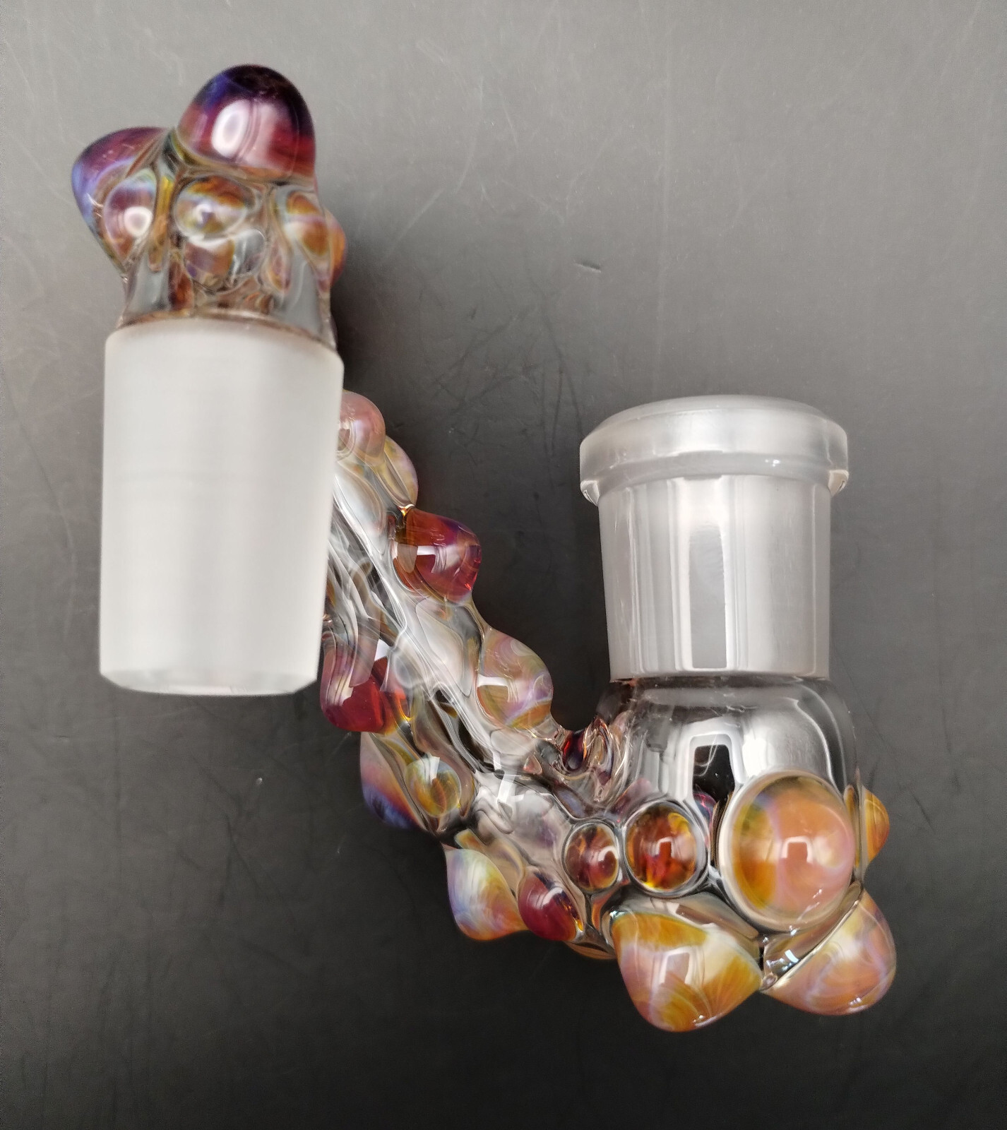 18mm Amber Purple (Double Passion)  Glass Drop Down Attachment Adapter