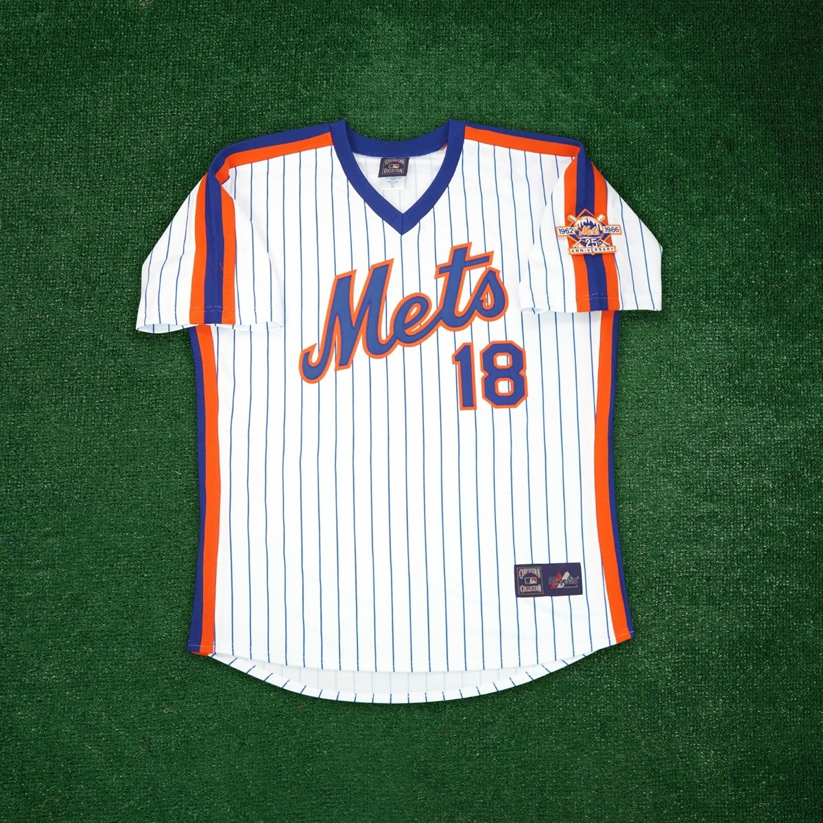 Darryl Strawberry 1986 New York Mets Home Cooperstown Men's
