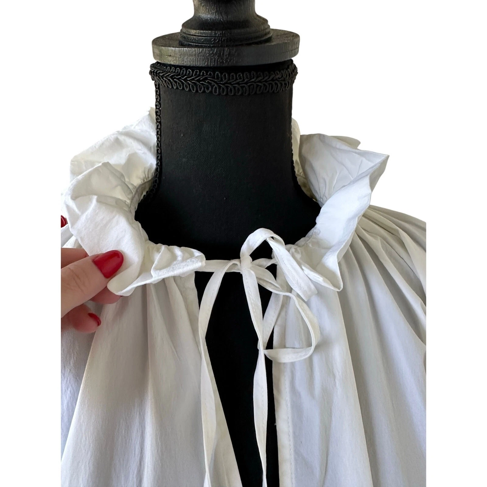 Abito donna Moschino Couture bianco in cotone raccolto taglia US 10