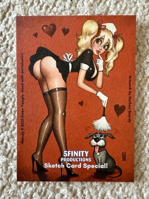Nathan Szerdy French Maid Blank Sketch card 5finity Mandy Dean Yeagle