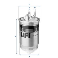 Kraftstofffilter Ufi 24.412.00 Filtereinsatz FüR Strada Palio Punto Doblo Fiat