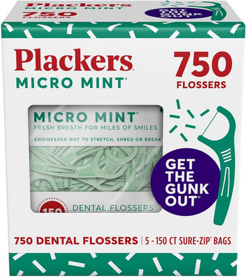 Plackers Micro Mint Dental Flossers, Fold-Out Toothpick, Super Tuffloss, Easy St