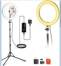 Neewer RH10B 10" 20W LED Ring Light Tripod Stand Kit Phone Holder Remote Black