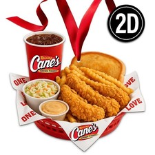 Raising Canes Chicken Basket Acrylic Christmas Ornament Chicken Tenders 3.5 in
