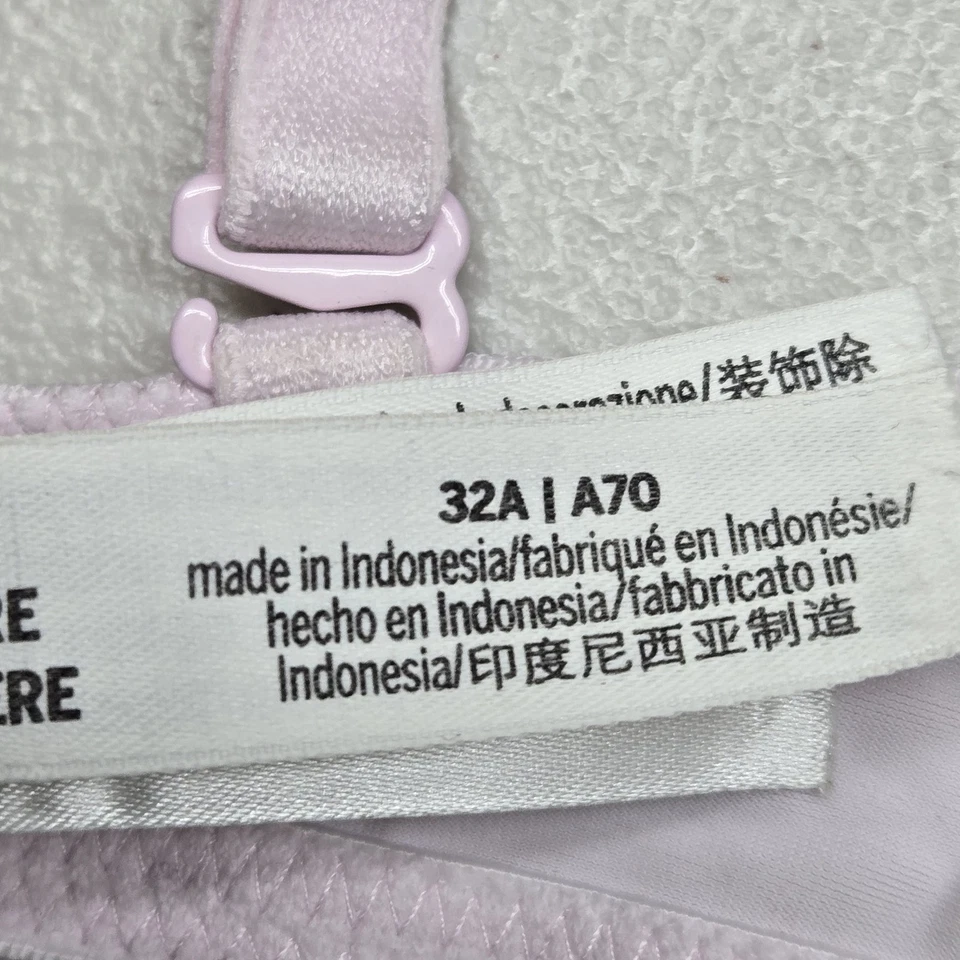 Sujetador ROSA Victoria's Secret para mujer 32A rosa claro usar en todas partes inalámbrico Foto 3 de 4