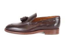 ALLEN EDMONDS Lucca TASSEL LOAFER dark brown calfskin luxury handmade Italy 10.5