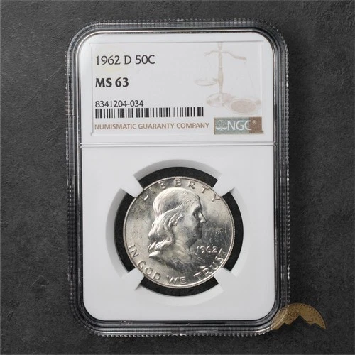 1962-D Franklin Silver Half Dollar 50c - NGC MS63 - Denver