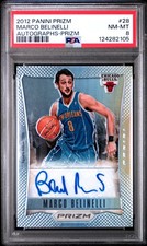 2012 Panini Prizm #28 Marco Belinelli Silver Prizms Auto /25 PSA 8