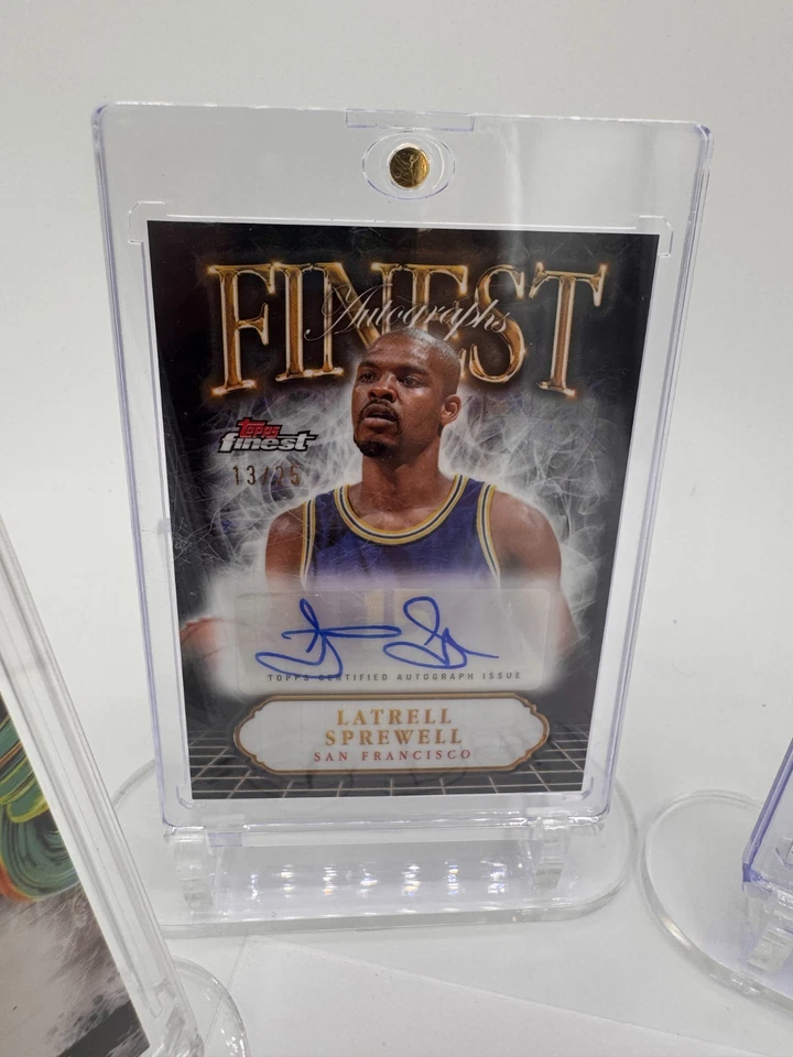 Topps Finest Anfernee Hardaway + Latrell Sprewell Stojakovic & Sabonis AUTO Foto 3 de 4
