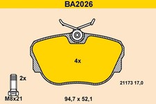 BARUM Bremsbelagsatz Scheibenbremse BA2026 für E30 BMW Z1 3er Touring Roadster