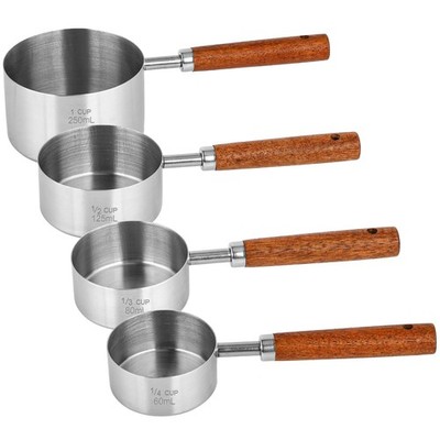 4 Pcs Dog Food Scoop MeasuringCup, 1 Cup, 1/2 Cup, 1/3 Cup, 1/4 Cup, Stainles...