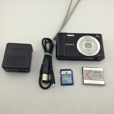 Sony DSC-W800 20.1MP Cyber-shot Camera 5x Zoom w/ Battery SD Card Charger TESTED