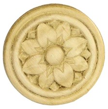 2-5/16" Birch Round Flower Medallion Applique
