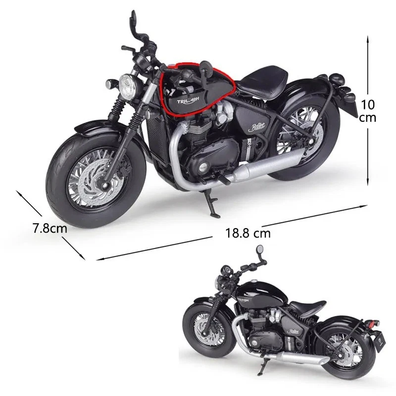Modelo de motocicleta de aleación de simulación 1:12 Triumph Bonneville Bobber coleccionable Foto 3 de 4