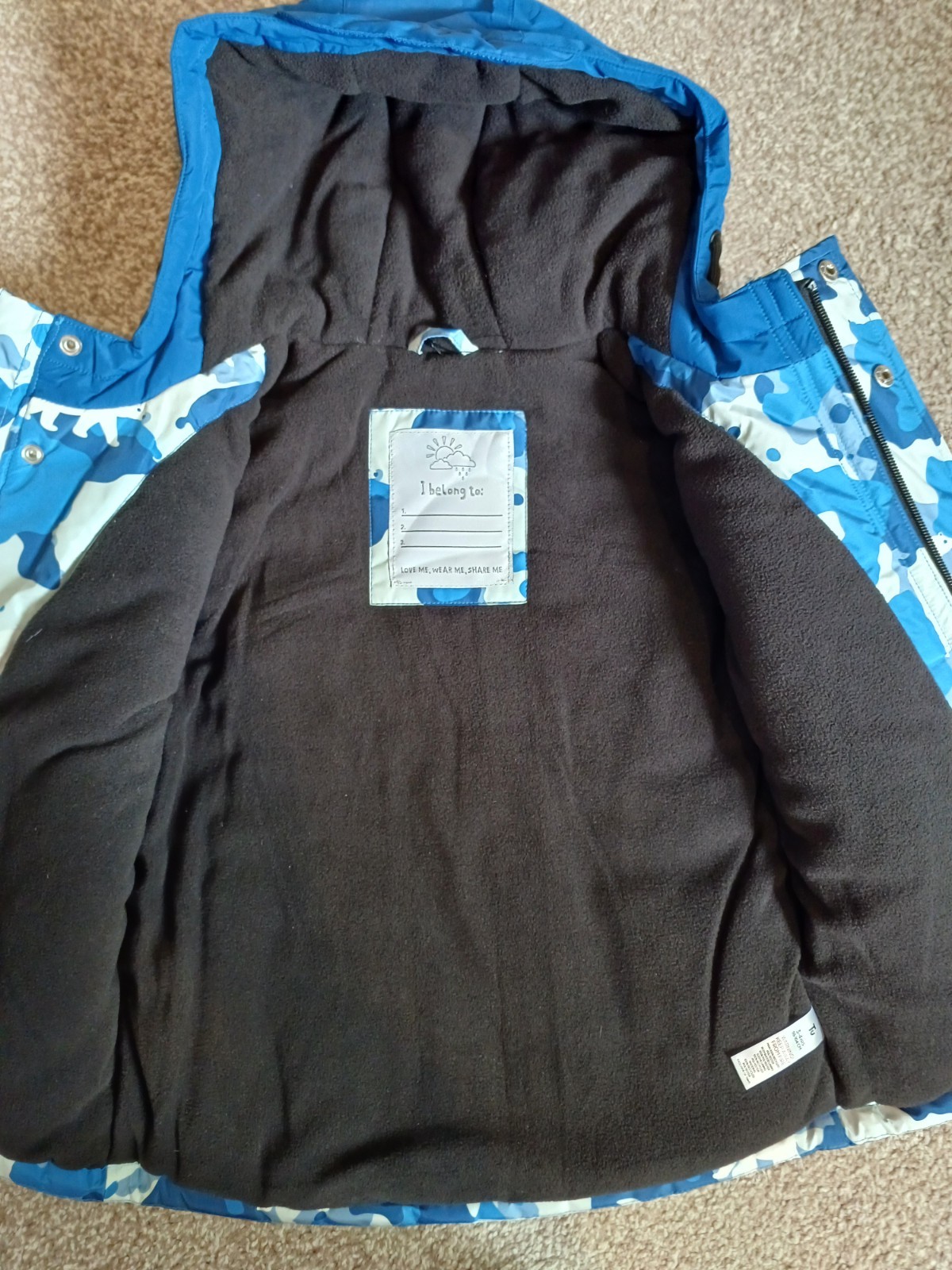 Boys Waterproof Jacket, Size 3-4 Years Old, Hooded Warm Jacket NEW RRP £34 image 8