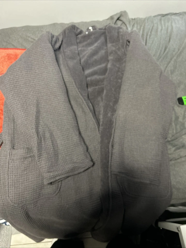 Bata Pottery Barn Gris Tejido Waffle Resort Talla Grande Ligeramente Usada Foto 2 de 4